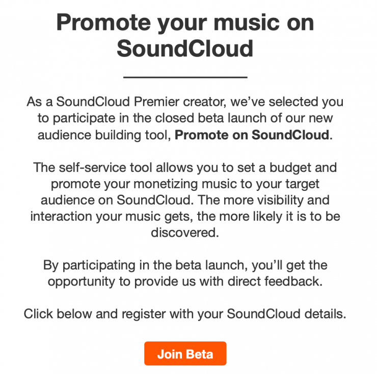 نمونه داشبورد پروموت SoundCloud - تصویر ۱